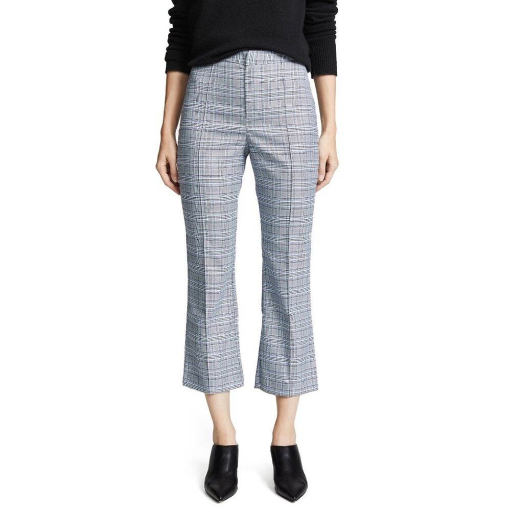 WAYF Finn Cropped Pants in Blue Tweed Size M